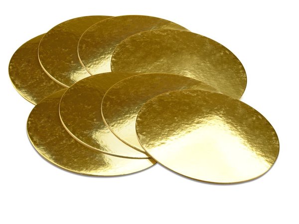 Tortenunterlage , Cakeboard 20cm gold glänzend 8 Stück