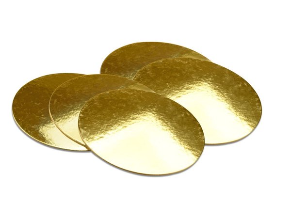 Tortenunterlage , Cakeboard 28cm gold glänzend 5 Stück