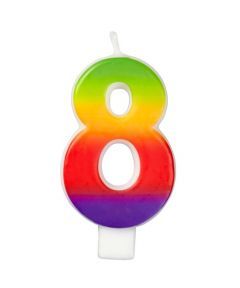 Wilton Candle Rainbow Zahlenkerze 8 Geburtstagskerze