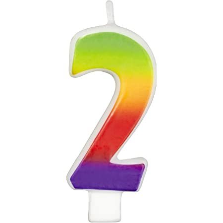 Wilton Candle Rainbow Zahlenkerze 2 Geburtstagskerze