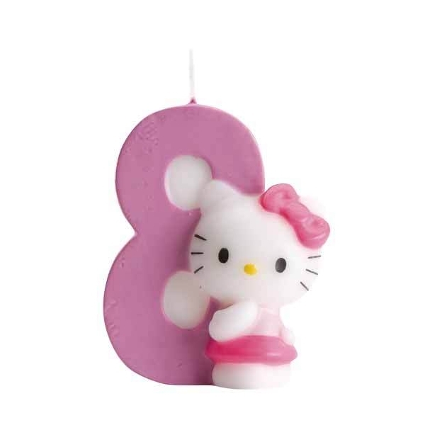 Hello Kitty  Zahlenkerze 8  Geburtstagskerze