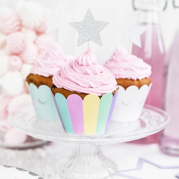 PartyDeco Cupcake Wrappers Einhorn Set 6-teilig