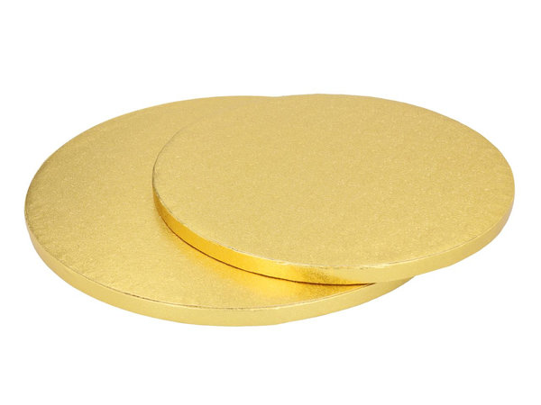Tortenplatte 12mm  , Cakeboard  rund 25cm gold