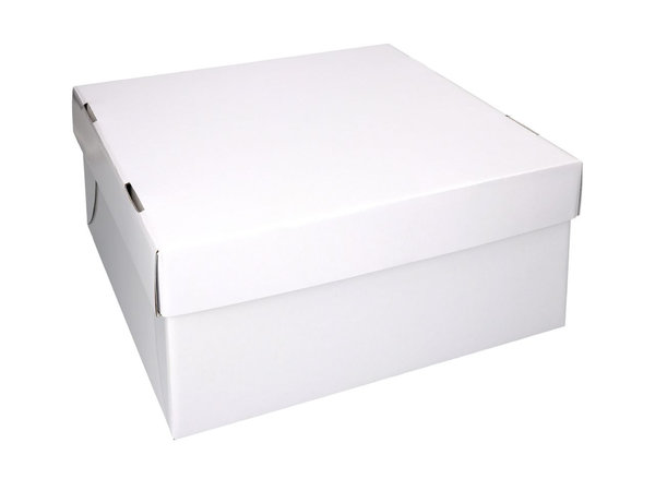 Tortenkarton 2-teilig weiß 31x 31 x 15 cm   im     5er Set Tortenschachtel