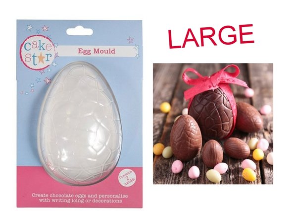 Cake Star Mould Cracked Half Egg Large Set/2 -  Schokoladen Gießform  - großes Ei   -