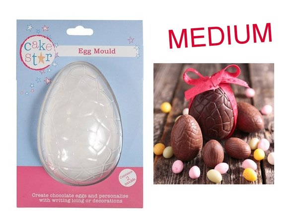 Cake Star Mould Cracked Half Egg MEDIUM Set/2 -  Schokoladen Gießform  - mittelgroßes Ei   -