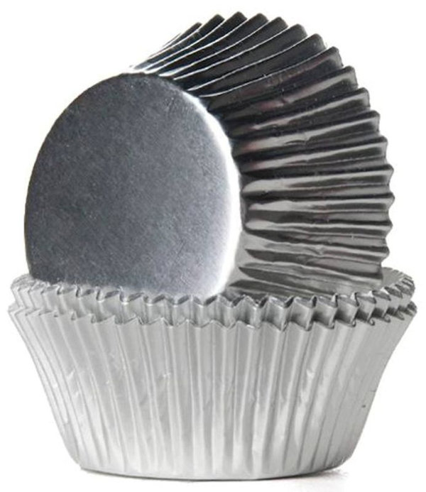 PME Baking Cups Metallic silber 30/Pkg  Folien -Muffinformen