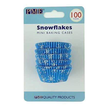 PME Snowflakes Mini Baking Cups Pkg/100  Muffinförmchen schneeflocken